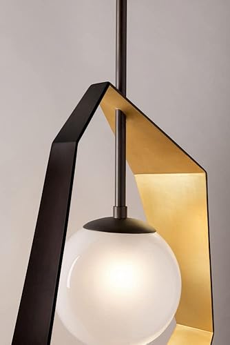 Miniatura 4 de Troy Lighting F5534 Origami-12W 1 LED Colgante Medio-9.25 Pulgadas De Ancho Por 34.75 Pulgadas De Alto, Color Acabado Grafito