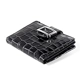 ID Stronghold RFID Wallet Leather Croco Mini Trifold for Women w/ Best Protection