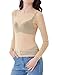 Camiseta de Color Liso para Mujer de Manga Larga de Malla Slim...
