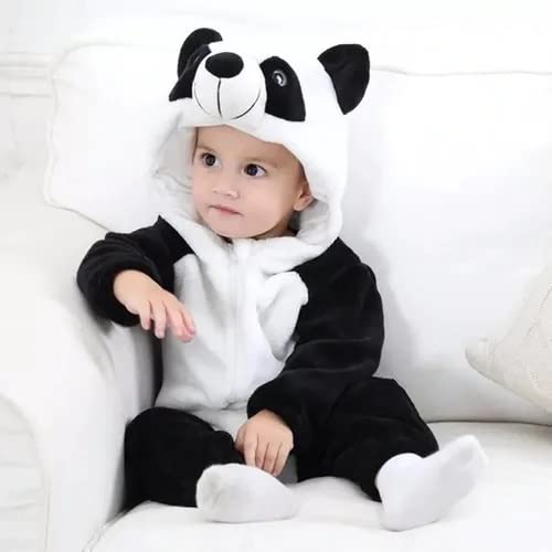 Macacão Pijama Inverno Bebê Bichinhos Infantil - Pronta Entrega (3-4 Anos, Panda)