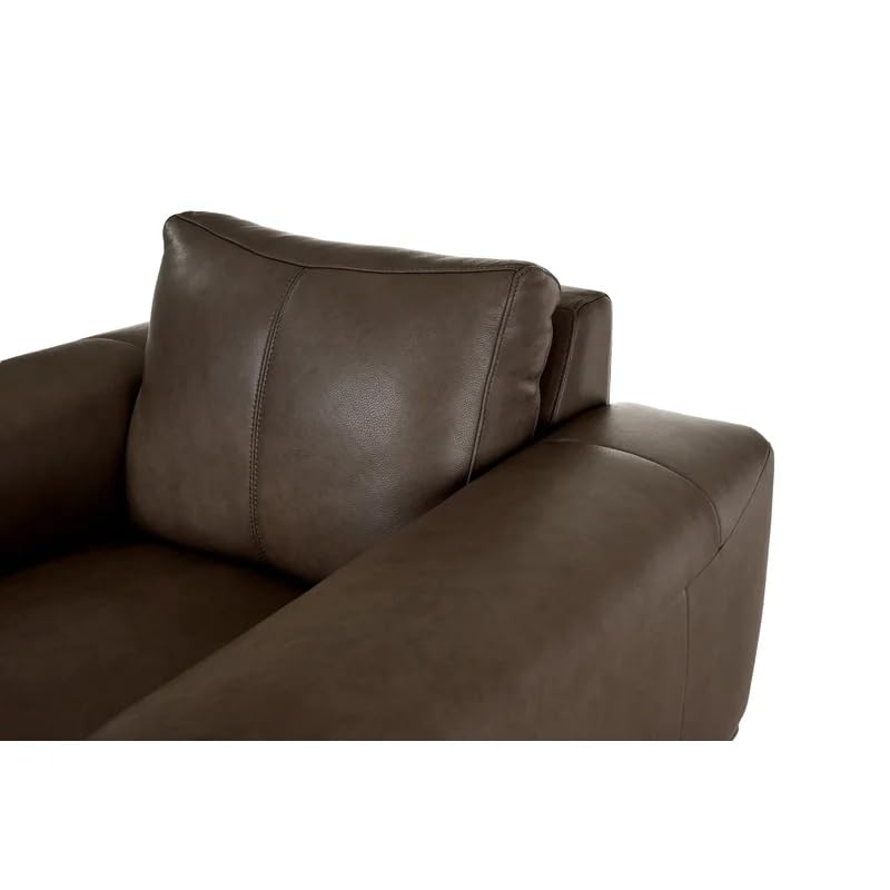 Image of LEGACY OF COMFORT Conley Leather Armchair Lounger Armchair Sofa One Seater Sofa for Living Room Offices Hotels (Brown, One Seater)