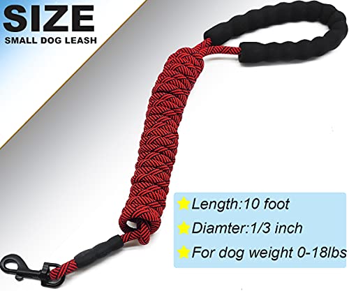 Mycicy 10ft 1/3in Dog Leash for Small Dogs / XSmall Dogs / Puppy / Cat, Lightweight Durable Rope Leash with Soft Handle for Walking Exploring ((0~18lbs.) - Thumbnail 5