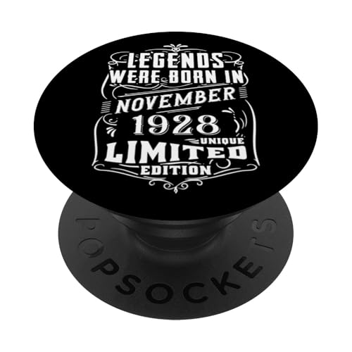 Cumpleaños Noviembre 1928 Edición Limitada Regalo Vintage PopSockets PopGrip Intercambiable
