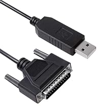 USB Programming Cable for Fanuc CNC DNC Fanuc 6 10 11 12 15 16 18 21 Series Software Flow Control CNC-SW-25M, USB to DB25 Male Console Cable for Fanuc, Built in FT231XS Chip,