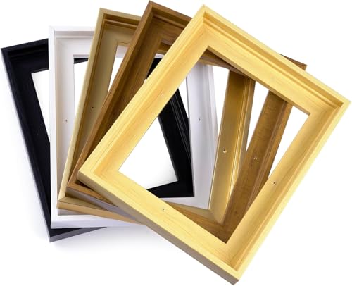 Image of 8x12 Canvas Floating Frame,0.9 inch Deep Canvas Frame,Gold | HUACANVAS Canvas Floater Frame for Prints,Floater Frame for Canvas Painting,Floating Frames for Wall Decor(8 inchx12 inch,Gold)