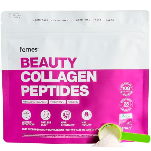 Advanced Collagen Peptides Powder for Women - Hyaluronic Acid, Biotin & Vitamin C, Hydrolyzed Protein Hair, Skin, Nails & Joint Support - Grass Fed Type I & III Keto, Paleo, Kosher 9.88 oz Unflavored