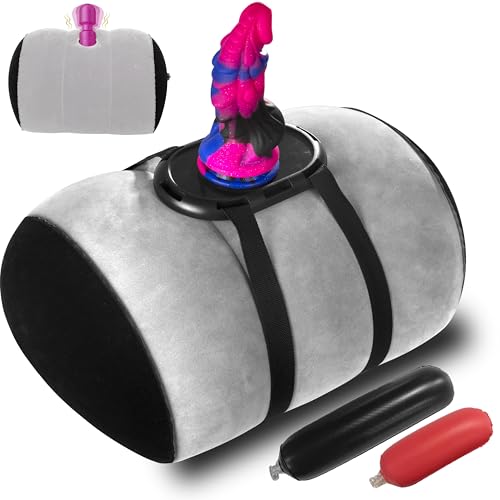 Hands-Free Inflatable Sex Pillow with Suction Cup Dildo Mount - Sex Toy Holder for Dildos Saddle Stool & Chair Accessories - Adult Toys for Women Men Couples (Without Sex Toys)