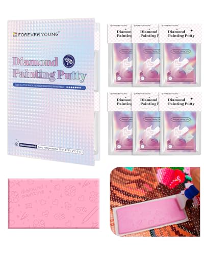 ForeverYoung Diamond Painting Putty, Long-Lasting Stickiness Diamond Art Putty, Scientifically Formulated Clay Glue, Wax for Diamond Art Accessories and Tools (15g x 6)