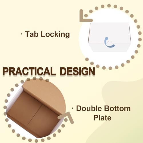 Image of WIFTREY 10x6x6 White Shipping Boxes Set of 20, Corrugated Cardboard Box 10 x 6 x 6 for Mailing Packing Gifts, Shipping Small Business