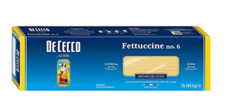 De Cecco Semolina Pasta, Fettuccine No.6, 1 Pound (Pack of 4)