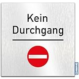 Türschilder24 Aluminium Dibond Schild - Türschild • 120 x 120 x 3 mm • Verbote/Gebote Schilder • 100% Made in Germany (Kein Durchgang)