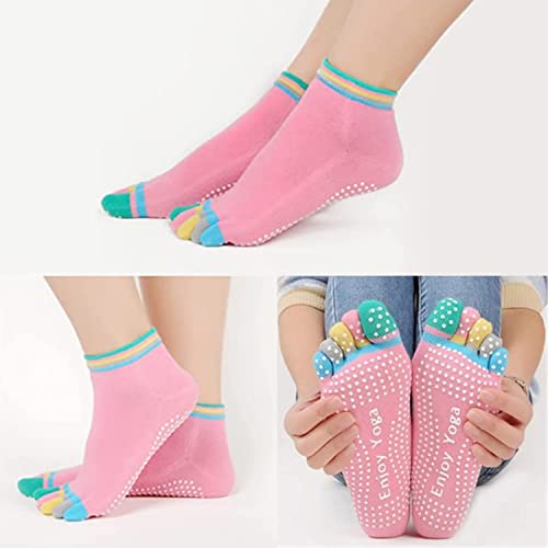 Fox-Tech 2 Pairs Yoga Socks For Women With Grips, Pilates Socks, Barre Socks ,Women's Non-Slip Grip Toe Socks (Pink /Mint Green) #TOP1