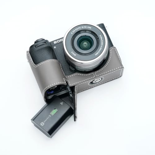 TP Original Sony A6700 ��p �I�[�v�i�u���^�C�v �{�v �{�f�B�P�[�X �݊� �d�r�����֗� ��ʊJ�� (�O���[)