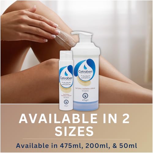 Cetraben Natural Oatmeal Cream, For Dry, Sensitive & Eczema-Prone Skin, Provides 24 Hour Hydration, Soothing, Lightweight and Quick Drying, For Daily use on the Body and Face, 1 x 475g - 6