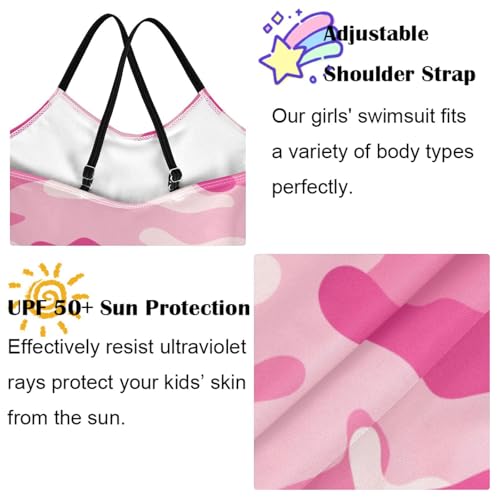 Image of Girls one Piece Swimsuit Summer UPF 50+ Quick Dry Beach Bathing Suit with Straps Swimwear 3-10 Years