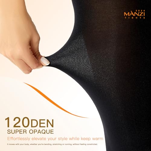 MANZI Super Opaque Tights for Women with Control-Top Blackout 2 Pairs4