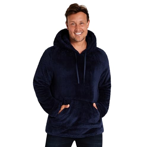 CityComfort Pull Homme Pilou Pilou Sweat Homme à Capuche en Polaire Peluche Sweat Moumoute Fourrure Tailles Adulte Ado du M au 3XL (Bleu, M)