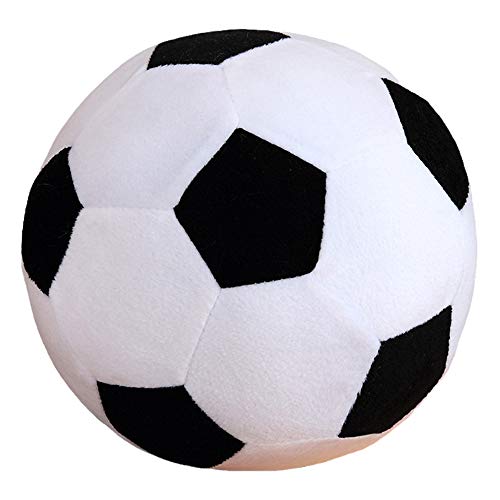 AOQI Plush Soccer Balls Fluffy Stuffed Soccer Ball Plush Pillow Soft Plush Soccer Ball Pillow Durable Soccer Ball Stuffed Toy Stuff Soccerball Gift for Kids Boy Baby (Black -White,7.8inch/20cm)
