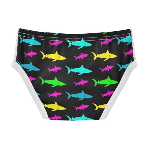 ODAWA Colorful Sharks Black Toddler Briefs Cotton, 2T Underwear Boys2