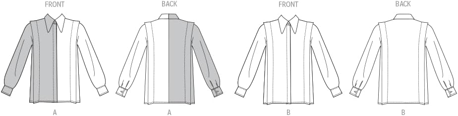 Vogue Misses' Loose-Fitting Shirt Sewing Pattern Packet, Design Code V2012, Sizes 16-18-20-22-24, Multicolor
