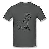 Funny Tiger Calvin and Hobbes Cool T-Shirt for Men L DeepHeather