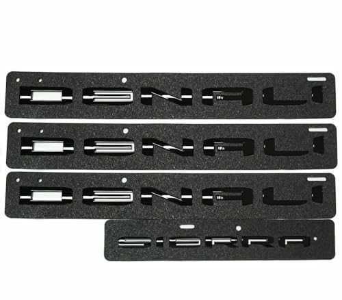 Image of 4Pcs Kit 19-22 Sierra Denali Letters Emblems 3D Badge Nameplate Decal Sticker 1500 HD 2500 HD 3500 hd AT4 Replacement for Sierra Denali (Gloss Black)