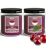 Candle-Lite 2 Pack Scented Candles, Juicy Black Cherries, 6.5 oz Jar, Proudly Poured in The USA, Aromatherapy Candle Set, Single-Wick with 40 Hours of Burn Time, Ideal Gift for Men and Women