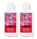 Bath & Body Works Twisted Peppermint Super Smooth Lotion Sets Gift For Women 8 Oz -2 Pack (Twisted P