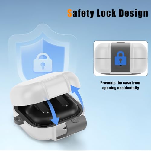 Evita pérdidas con la funda para Galaxy Buds 4 con cierre anticaídas blanco Anlinser 4