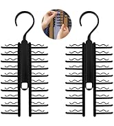 ZSMJAER Set of 2 Tie Holder, Adjustable Tie Holder, There are 20 Hooks, Does Not Slip and Dr...