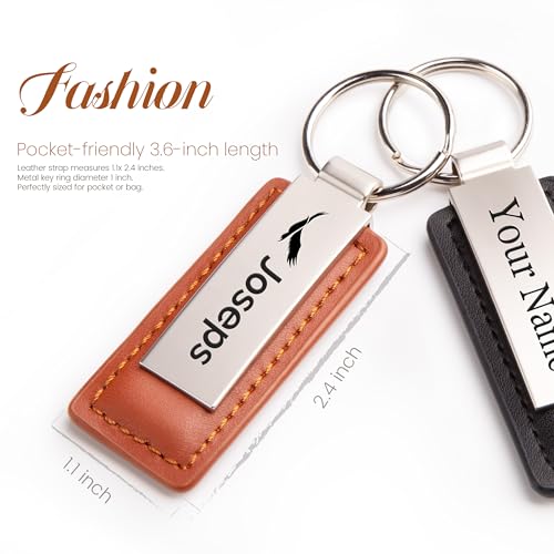 Personalized Keychains | Engraved Metal or Leather Keychain | Custom Key Chain for Car Keys | Father's Day Gift - Image 5
