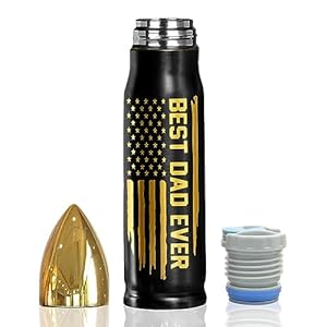 Best Dad Ever 17oz Stainless Steel Black Bullet Tumbler – Gifts for Dad from Daughter Son Wife, Dad Gifts – Dad Birthday Gift, Dad Christmas Gifts, Birthday Gifts for Men