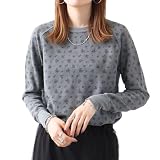 ワッフル花柄 製品染めロンＴ（パック入） グレー