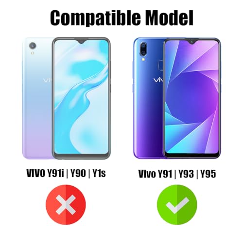 Image of Jkobi Hybrid Back Cover Case for Vivo Y91 | Vivo Y93 | Vivo Y95 (Shockproof with Polycarbonate Clear Panel | Professional Black)