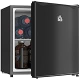 HOMCOM Mini Freezer Countertop, 1.1 Cu.Ft Compact Upright Freezer with Removable Shelves, Reversible Door for Home, Dorm, Apartment and Office, Black