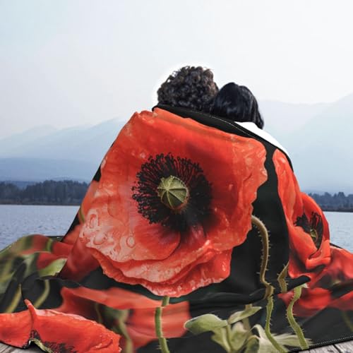 Couverture flanelle lit douce chaude et réversible jeté de canapé fleurs