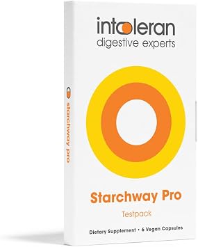 Intoleran Starchway Pro Digestive Enzymes - Testpack 6 Capsules | Supplement for Starch & Sucrose Intolerance, Helps Digest Sugars & Starchy Foods, Invertase, Gluco-Amylase, Amylase & Maltase