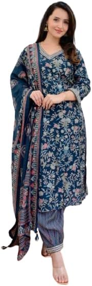 Anaya and Shanaya Garments Women's Indian Salwar Kameez, Blue Colour