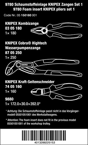 Wera 05150180001 9780 Schaumstoffeinlage, KNIPEX Zangen Set 1, 3-teilig – Bild 3