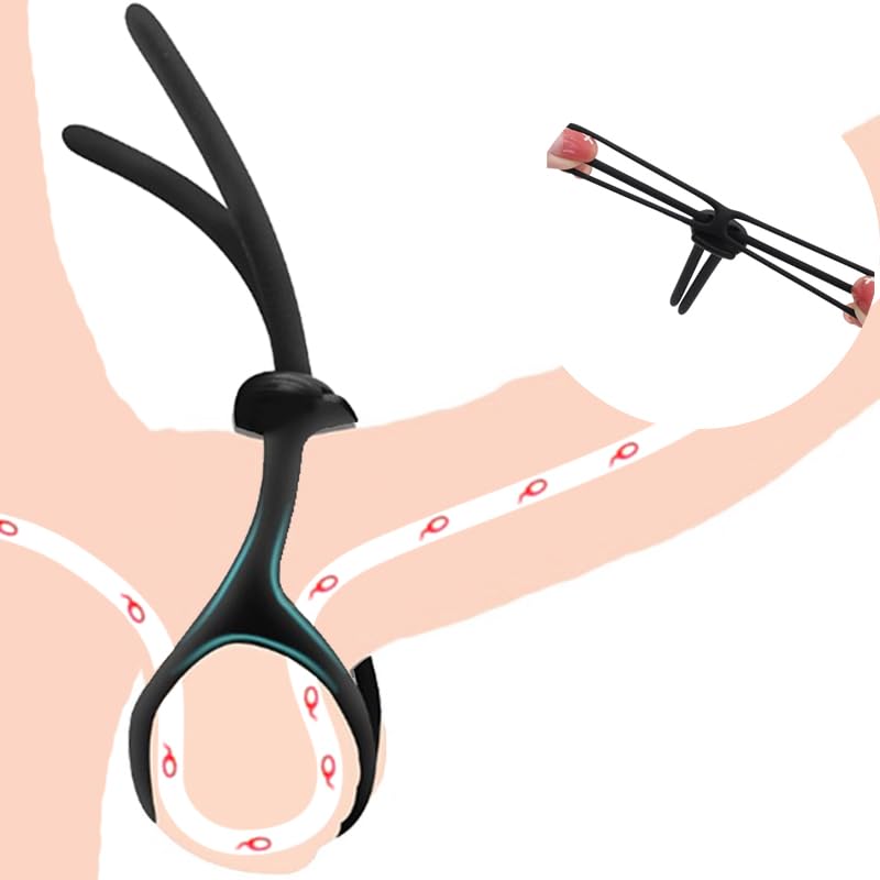 ペニスリング 長さ調節可能 睾丸 責め グッズ 柔らかいシリコーン 睾丸マッサージ器 コックリング 男性用 アダルトグッズ