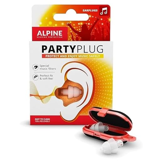 Alpine PartyPlug Reusable Ear Plugs - Noise Reduction Filtered Ear Plugs for Party and Clubbing - Comfortable Concert Earplugs - 1 Pair Reusable Soft Invisible Earplugs