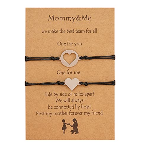 Teegxddy 2PCS Bracelet réglable-Meilleur ami, mère et fille, Bracelet d'amitié-Cadeau de la Saint-Valentin-Cœur d'amour Cover