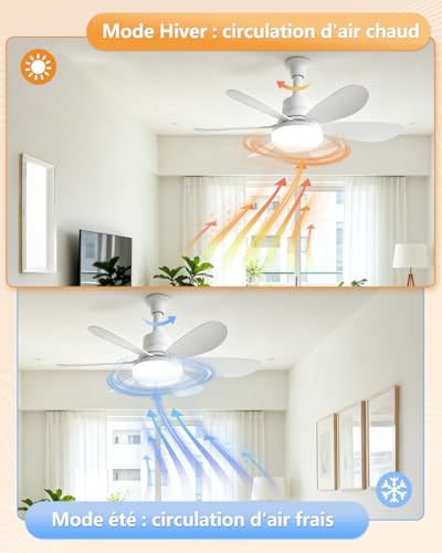 Ventilateur de plafond avec lumière dimmable télécommande et minuterie programmable - 6