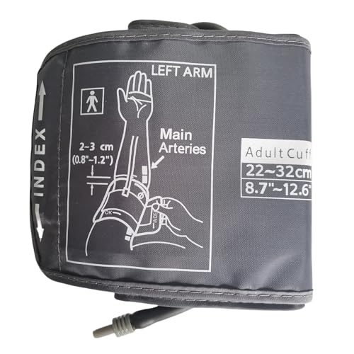 Blood Pressure Cuff, Adult Size Medium 8.7-12.6 Inches(22-32cm), Universal Compatibility with 6Connectors, Nylon Material (Medium)
