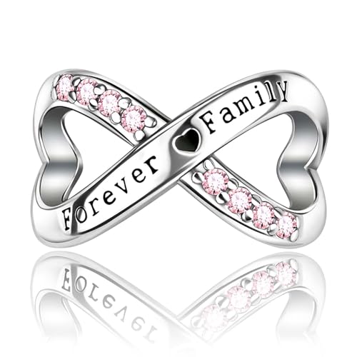 Image of Doyafer Forever Family Charm 925 Sterling Silver Charm Fit Women's Necklace Bracelet Birthday Gift for Family