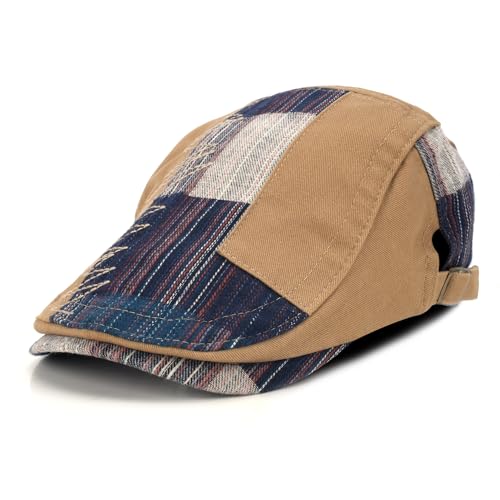 Casquette Beret Plate en Maille Respirante Reglable Style Ivy Gavroche Vintage pour Homme