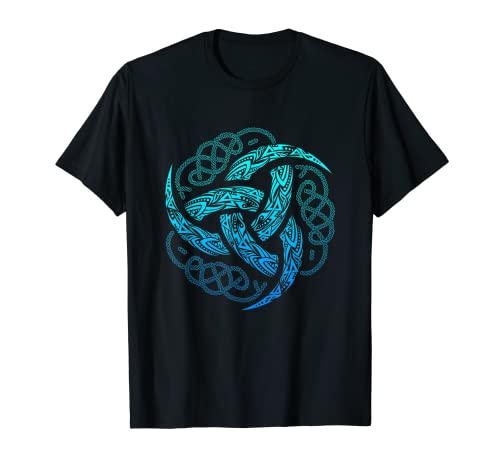 VIKING CELTIC KNOTWORK TRIPLE HORN OF ODIN T-SHIRT