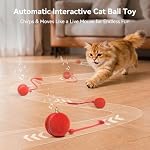 Cheerble Interactive Cat Toy Ball, Smart Automatic Electric Cat Toys for Indoor Cats with 3 Speeds, Chirping Moving Motion Activated Teaser Rolling Ball Toy for Cats/Small Dog to Keep Them Busy - Image 2
