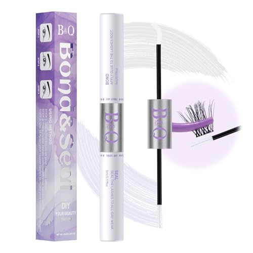 B&Q Lashes Cluster Bond and Seal Waterproof 10ML Bond and Seal Lash Bond DIY Lash Extension Bond and Seal for Beginner Eyelash Bond and Seal Long Lasting Lash Seal(YJST-White)