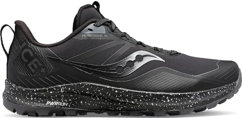 Saucony Men's Peregrine Ice+3 Trail Running Shoe, Black/Shadow, 8 | Image 1